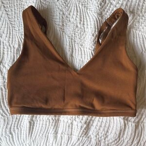 Aerie Rust Ribbed Sports Bra